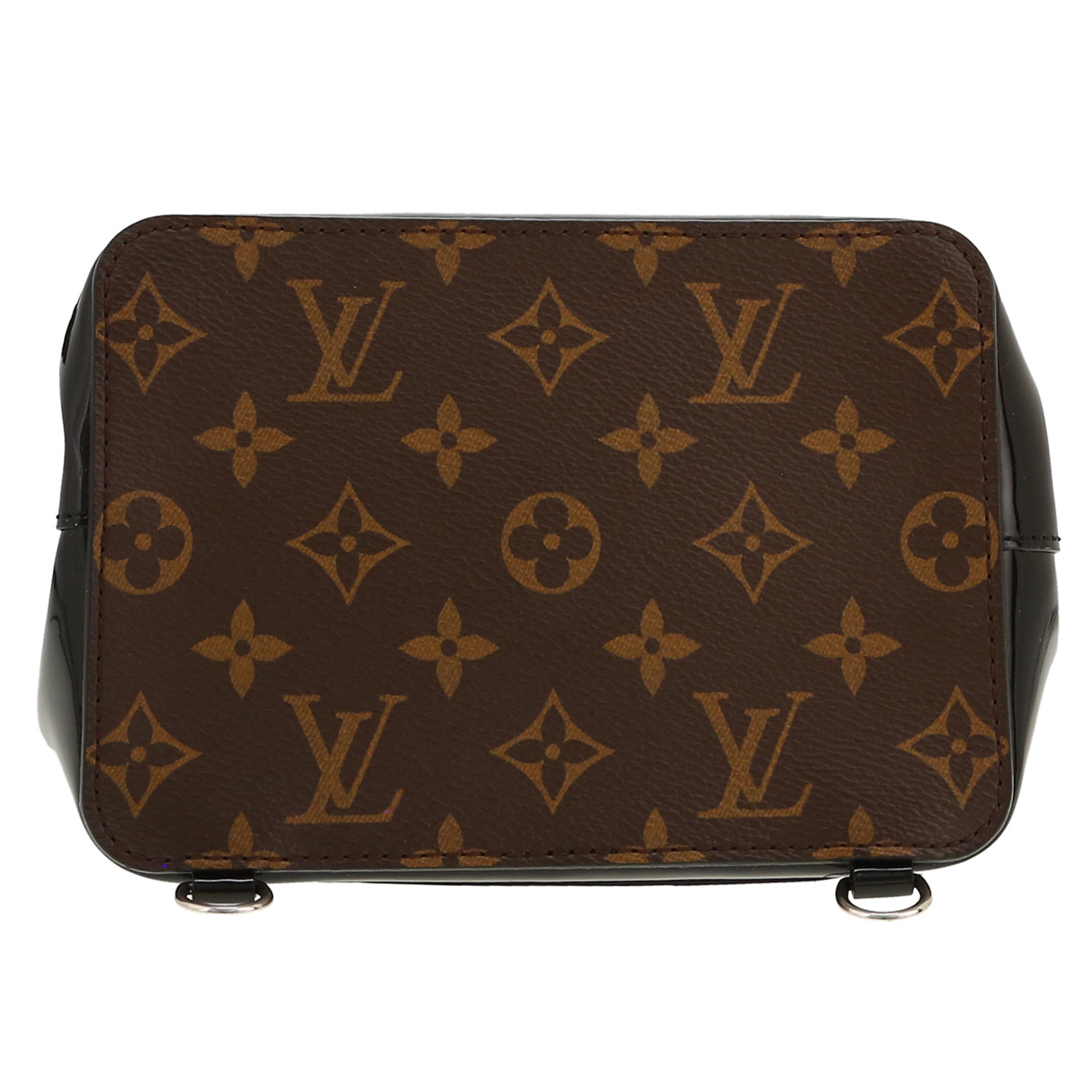 Louis Vuitton   backpack  in brown monogram canvas  and black patent leather - Detail D1