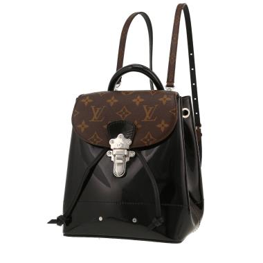Sac à dos Louis Vuitton   en toile monogram marron et cuir verni noir
