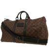 Bolsa de viaje Louis Vuitton  Keepall 55 en lona Monogram marrón y cuero negro - 00pp thumbnail