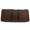 Borsa da viaggio Louis Vuitton  Keepall 55 in tela monogram marrone e pelle nera - Detail D1 thumbnail