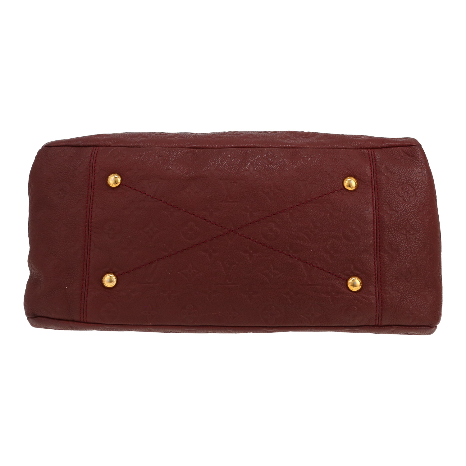 Bolso de mano Louis Vuitton  Artsy modelo mediano  en cuero monogram huella color burdeos - Detail D1