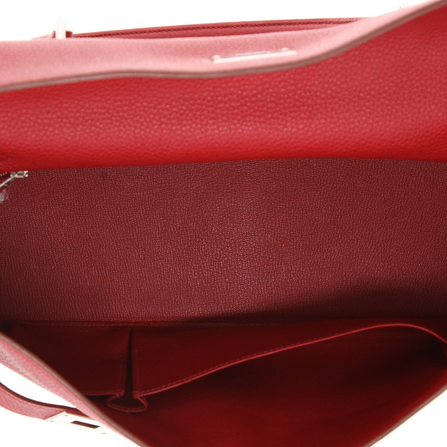 Sac à main Hermès  Kelly Shoulder en cuir togo rouge - Detail D4