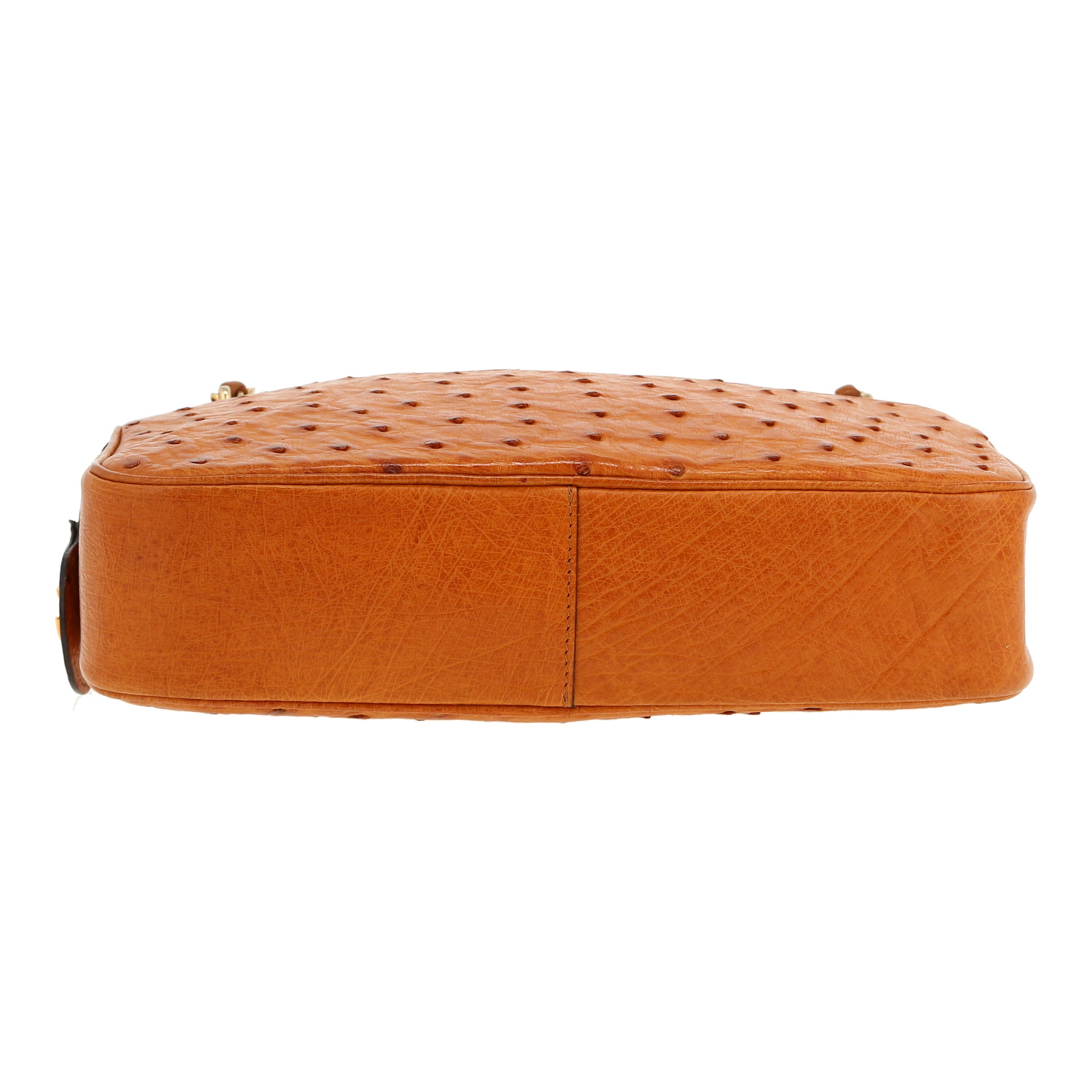 Borsa Chanel  Camera in struzzo marrone - Detail D1