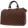 Louis Vuitton  Speedy 30 handbag  in ebene damier canvas  and brown leather - 00pp thumbnail