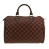 Louis Vuitton  Speedy 30 handbag  in ebene damier canvas  and brown leather - Detail D4 thumbnail