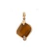 Pomellato Ritratto large model pendant in pink gold, tiger eye stone and diamonds - 360 thumbnail