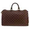 Sac à main Louis Vuitton  Speedy 35 en toile damier ébène et cuir marron - Detail D4 thumbnail