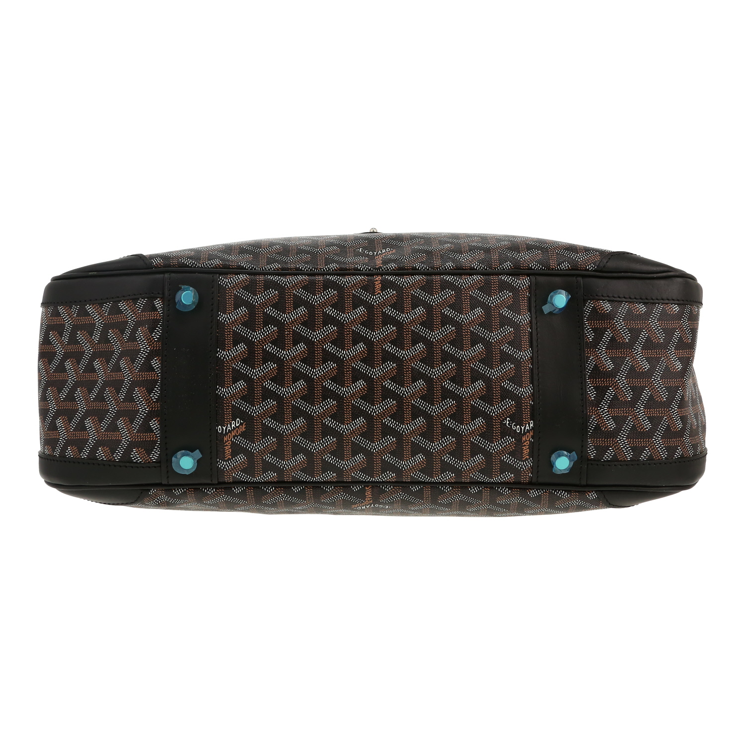Goyard Jeanne handbag in black Goyard canvas and black leather - Detail D1