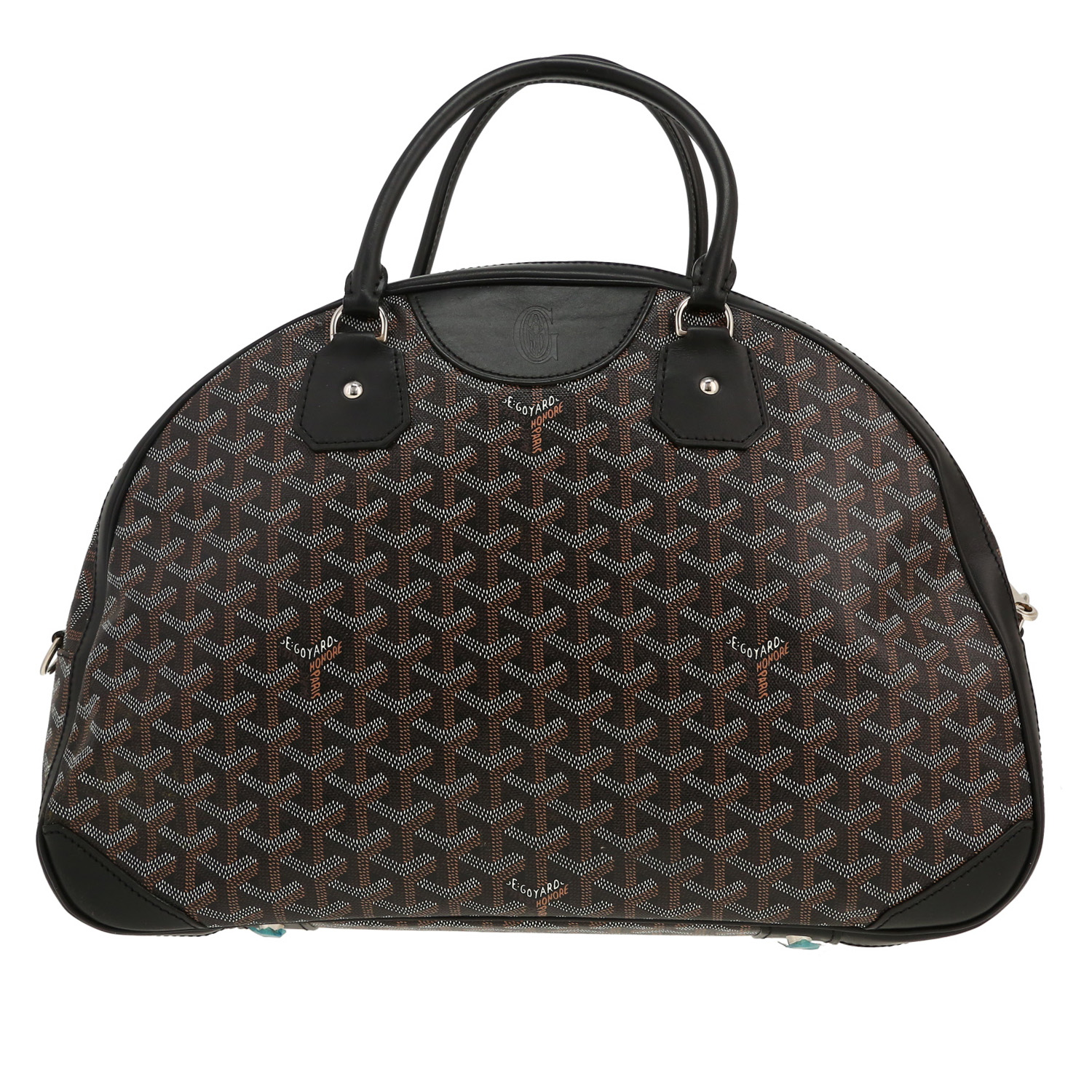 Goyard Jeanne handbag in black Goyard canvas and black leather - Detail D4