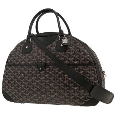 Bolso de mano Goyard  Jeanne en tela Goyardine negra y cuero negro
