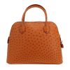 Hermès  Bolide 31 cm handbag  in gold ostrich leather - Detail D4 thumbnail