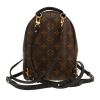 Sac à dos Louis Vuitton  Palm Springs Backpack Mini en toile monogram marron et cuir noir - Detail D4 thumbnail