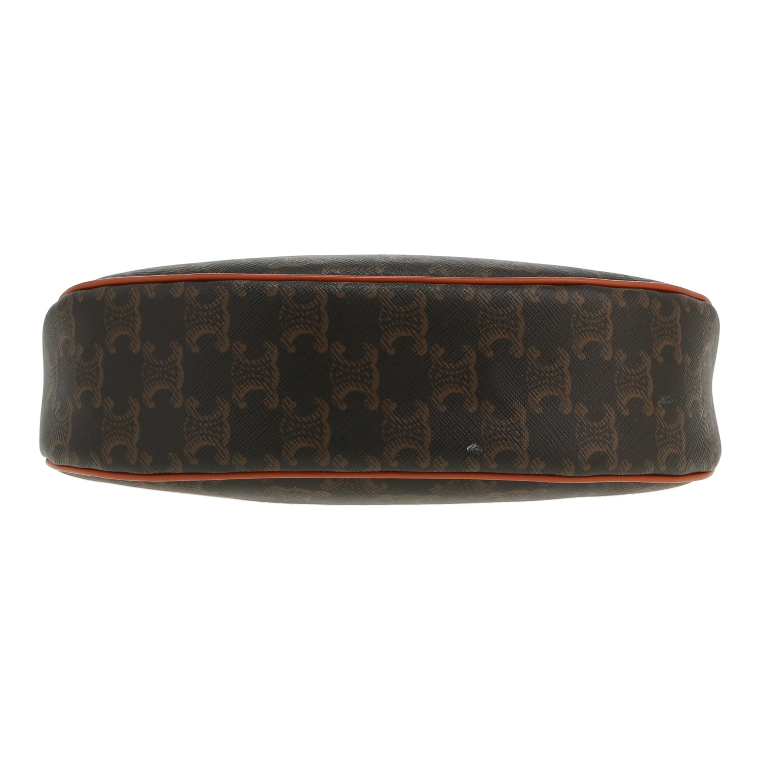 Celine Ava handbag in brown "Triomphe" canvas and brown leather - Detail D1