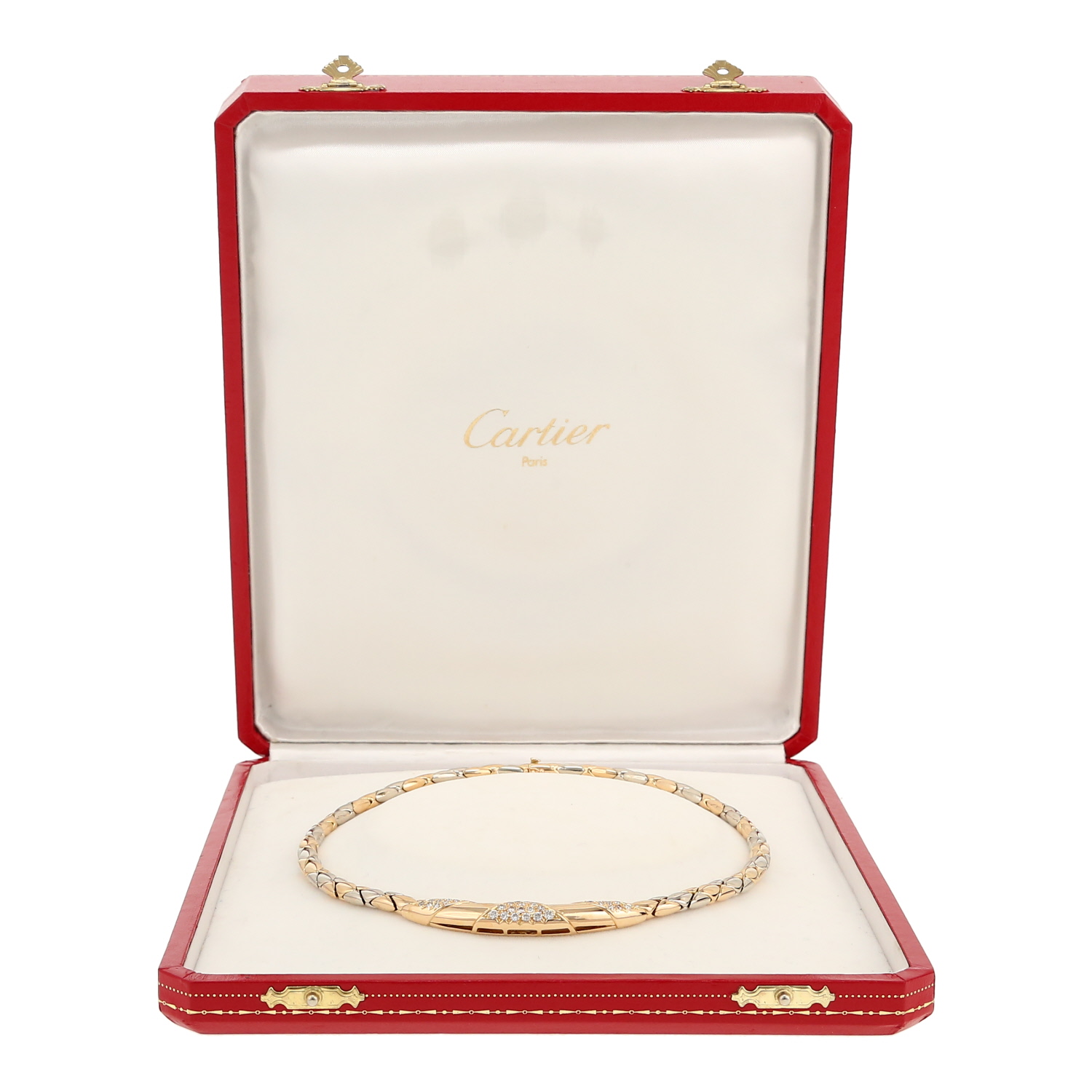 Cartier Rumba necklace in yellow gold, white gold and diamonds - Detail D2