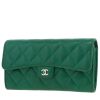 Billetera Chanel  Classic Wallet en cuero acolchado verde - 00pp thumbnail