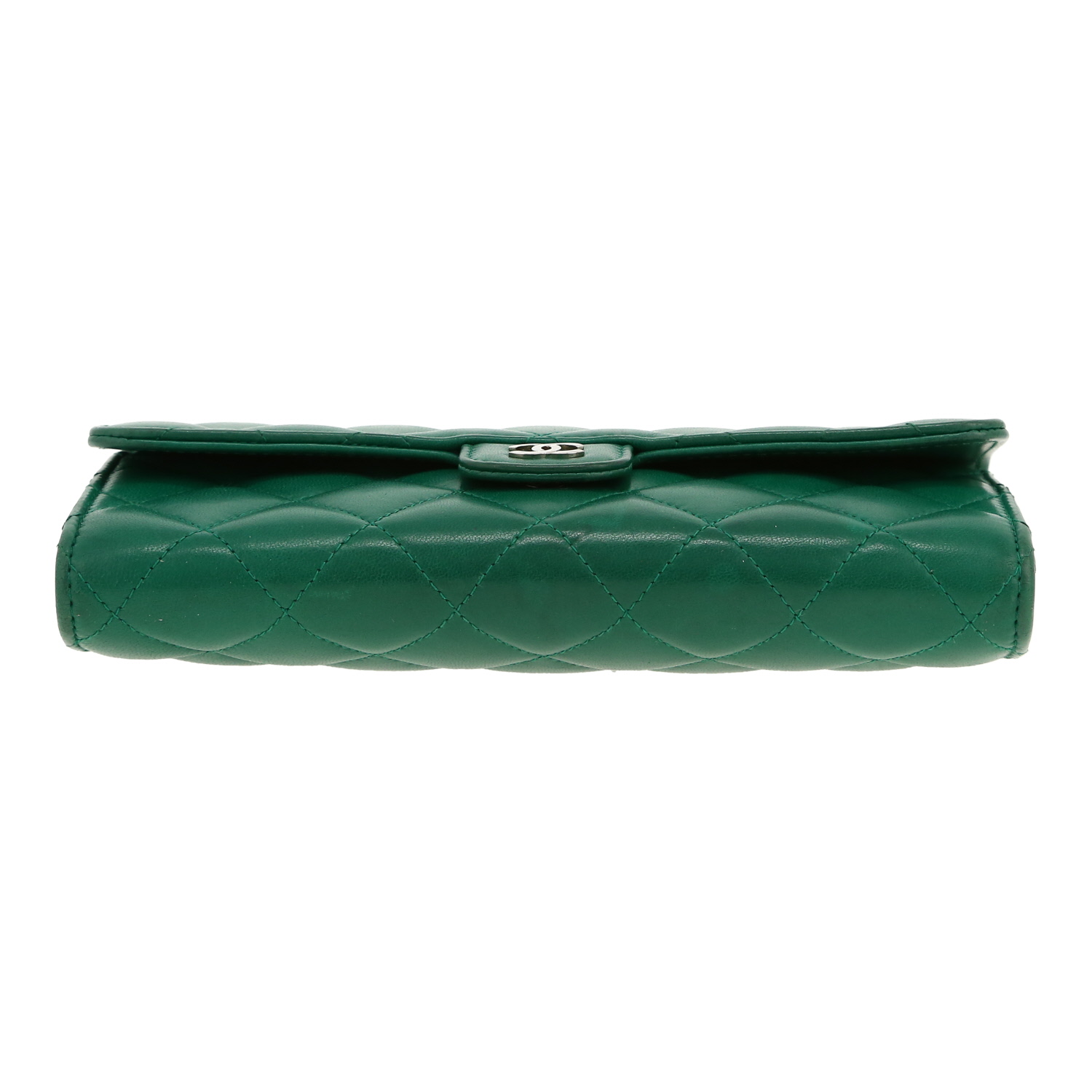 Billetera Chanel  Classic Wallet en cuero acolchado verde - Detail D1