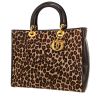 Dior  Lady Dior handbag  in brown and beige foal  and brown patent leather - 00pp thumbnail