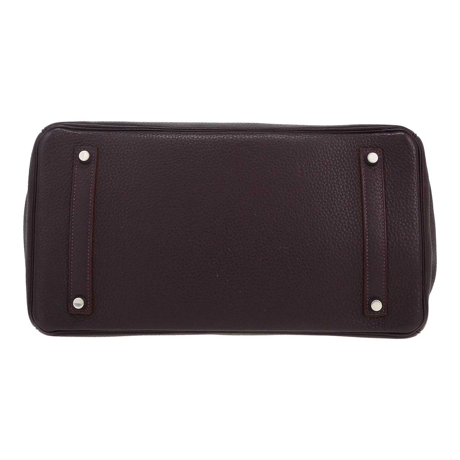 Bolso de mano Hermès  Birkin 35 cm en cuero togo violeta Raisin - Detail D1