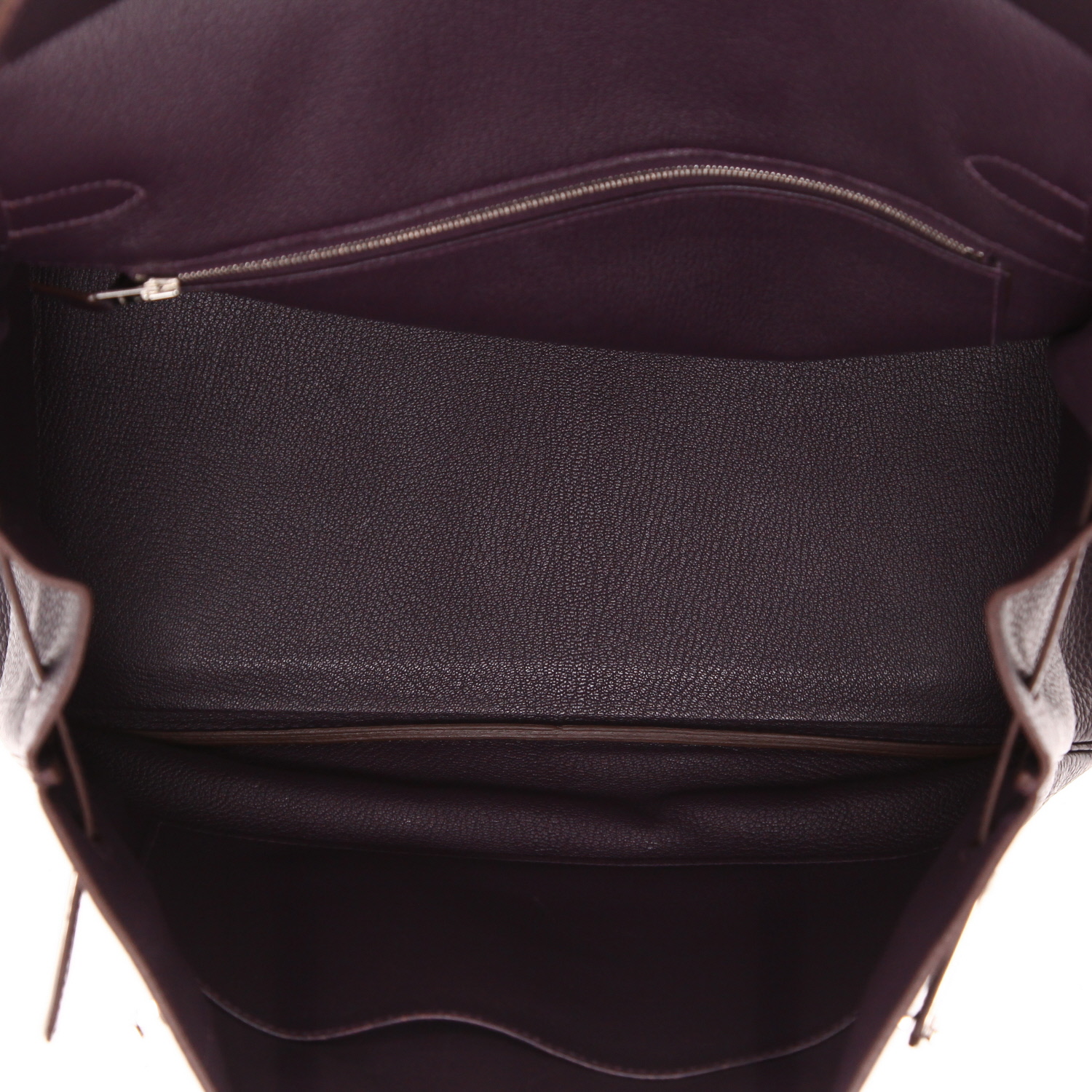 Bolso de mano Hermès  Birkin 35 cm en cuero togo violeta Raisin - Detail D3
