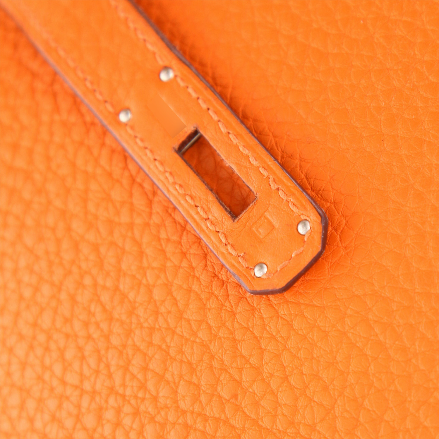 Borsa Hermès  Birkin 35 cm in pelle togo arancione - Detail D4