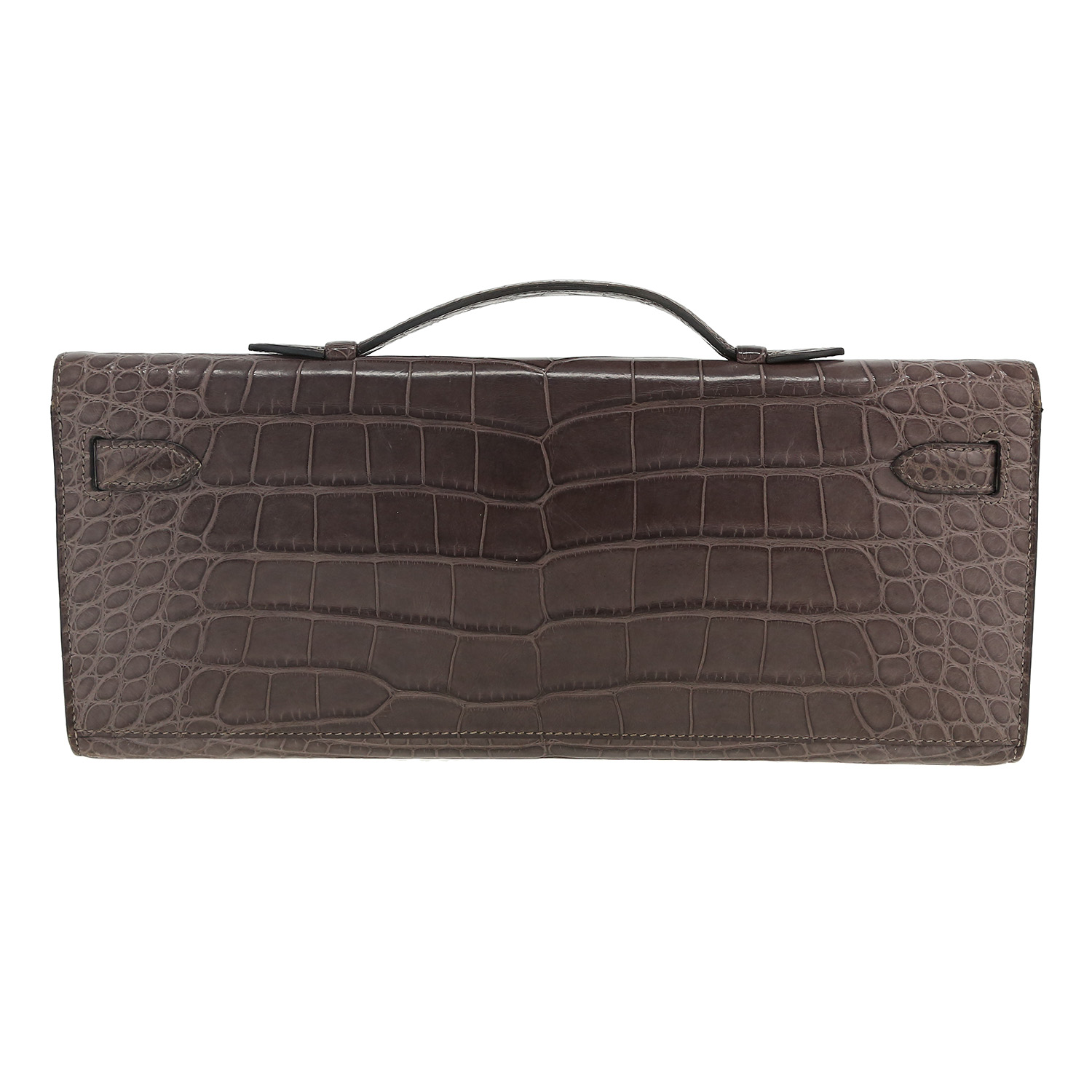 Hermès  Kelly Cut pouch  in grey alligator - Detail D4