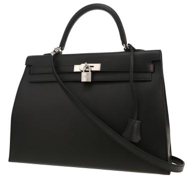 Bolso de mano Hermès  Kelly 35 cm en cuero epsom negro