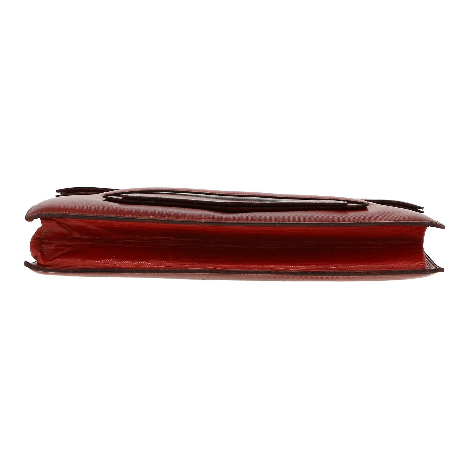 Hermès   pouch  in red Cuir de Russie - Detail D1