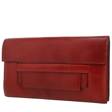 Hermès   pouch  in red Cuir de Russie