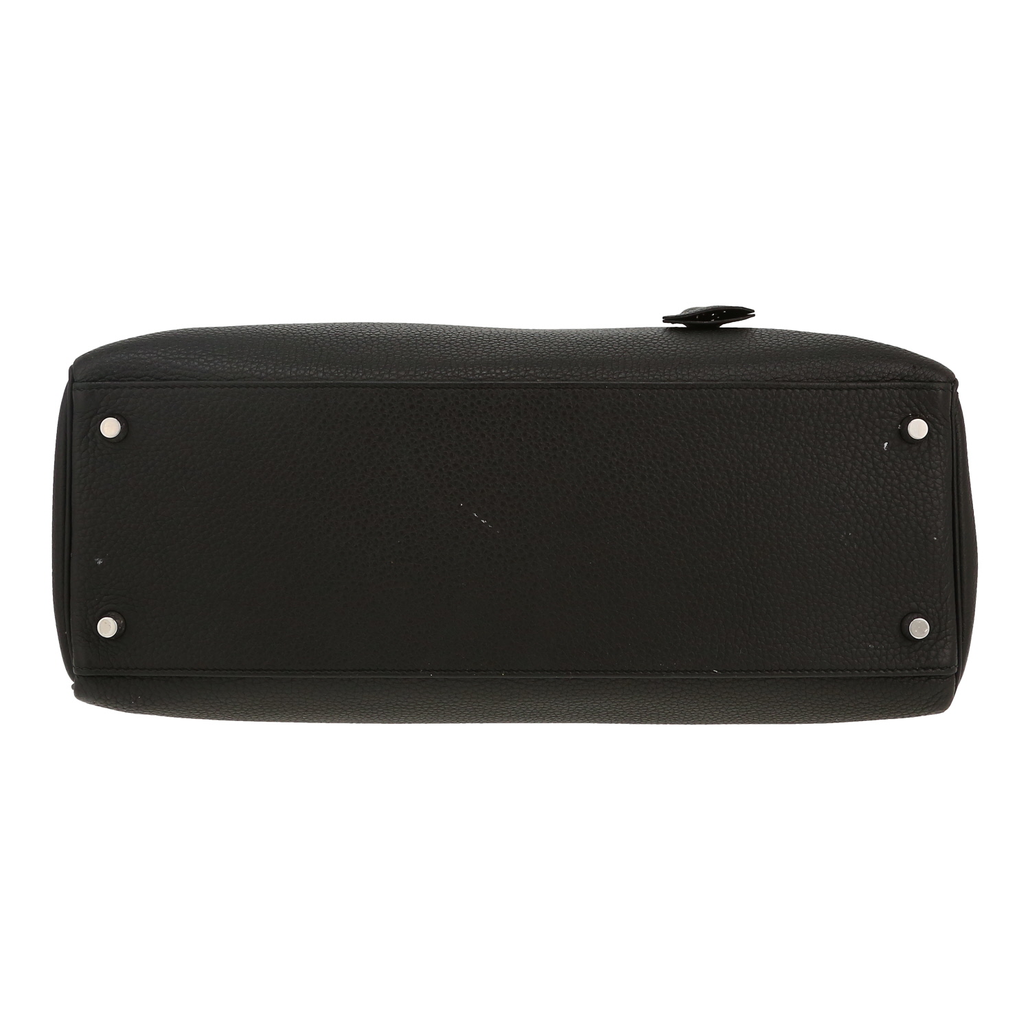 Bolso de mano Hermès  Kelly 35 cm en cuero togo negro - Detail D1