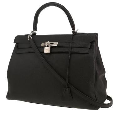 Hermès Kelly 35 cm handbag in Noir Togo leather