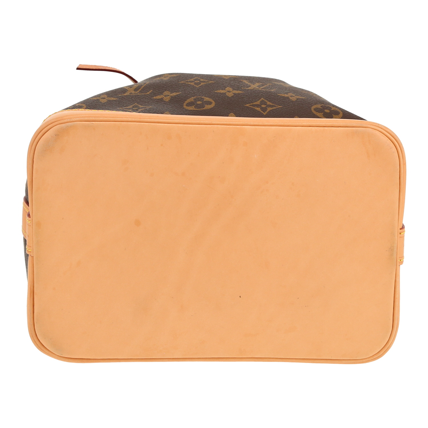 Bolso bandolera Louis Vuitton  Noé BB en lona Monogram marrón y cuero natural - Detail D1