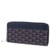 Goyard  Matignon wallet  in navy blue Goyard canvas  and navy blue leather - 00pp thumbnail