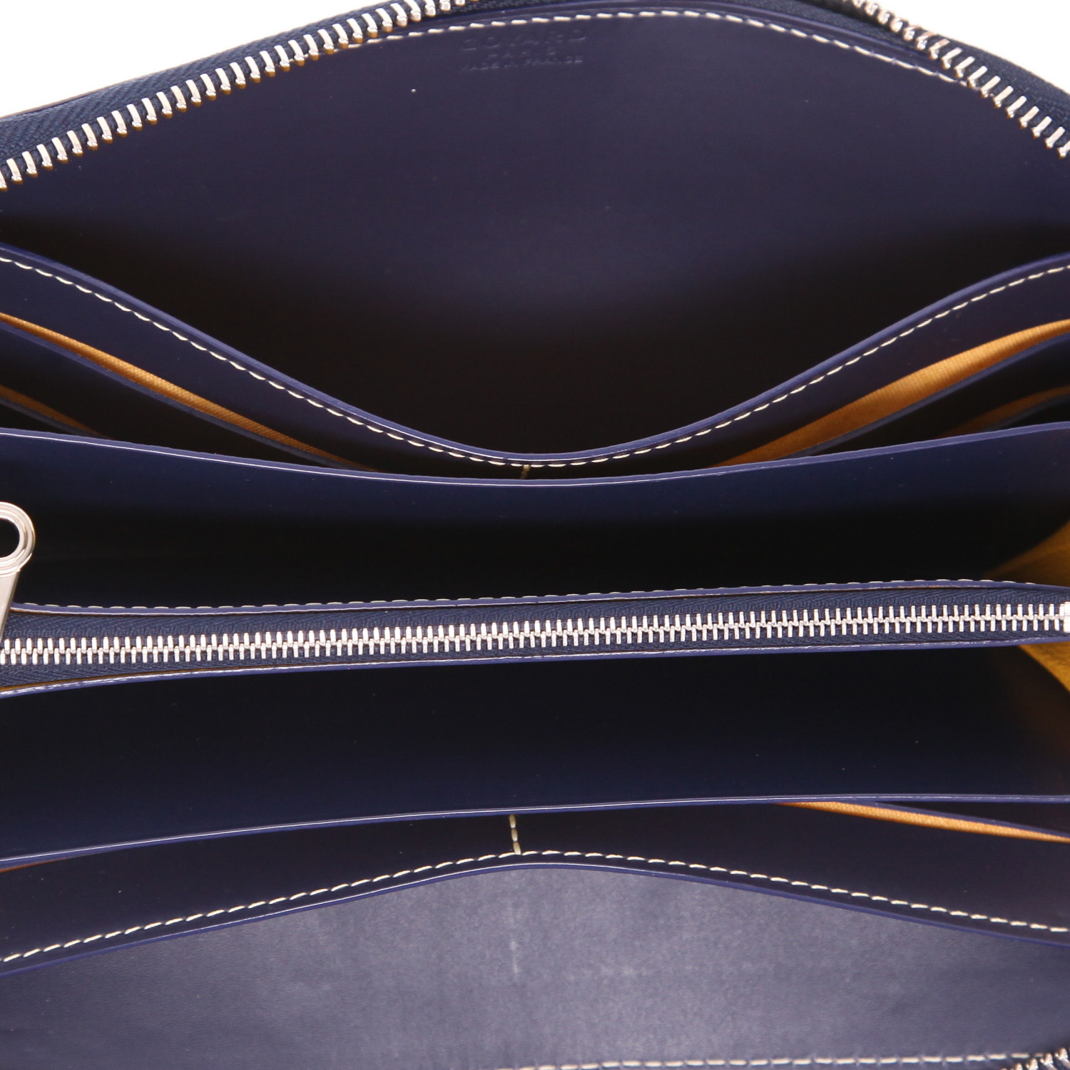 Portafogli Goyard  Matignon in tela Goyardine blu marino e pelle blu marino - Detail D3