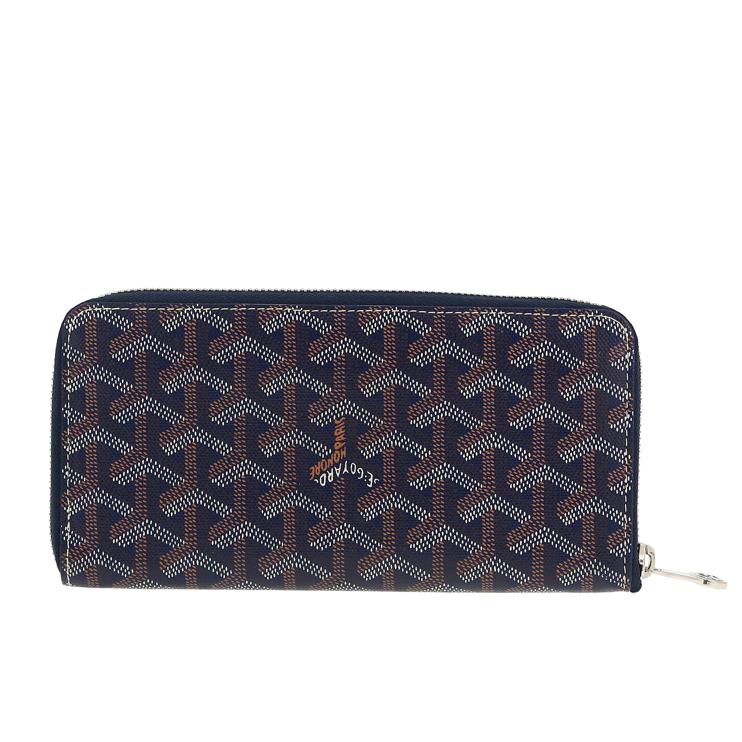 Portafogli Goyard  Matignon in tela Goyardine blu marino e pelle blu marino - Detail D4