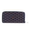 Goyard  Matignon wallet  in navy blue Goyard canvas  and navy blue leather - Detail D4 thumbnail