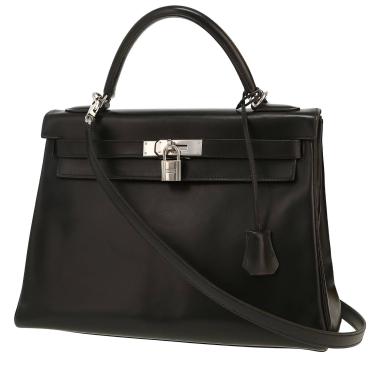 Bolso de mano Hermès  Kelly 32 cm en cuero box negro