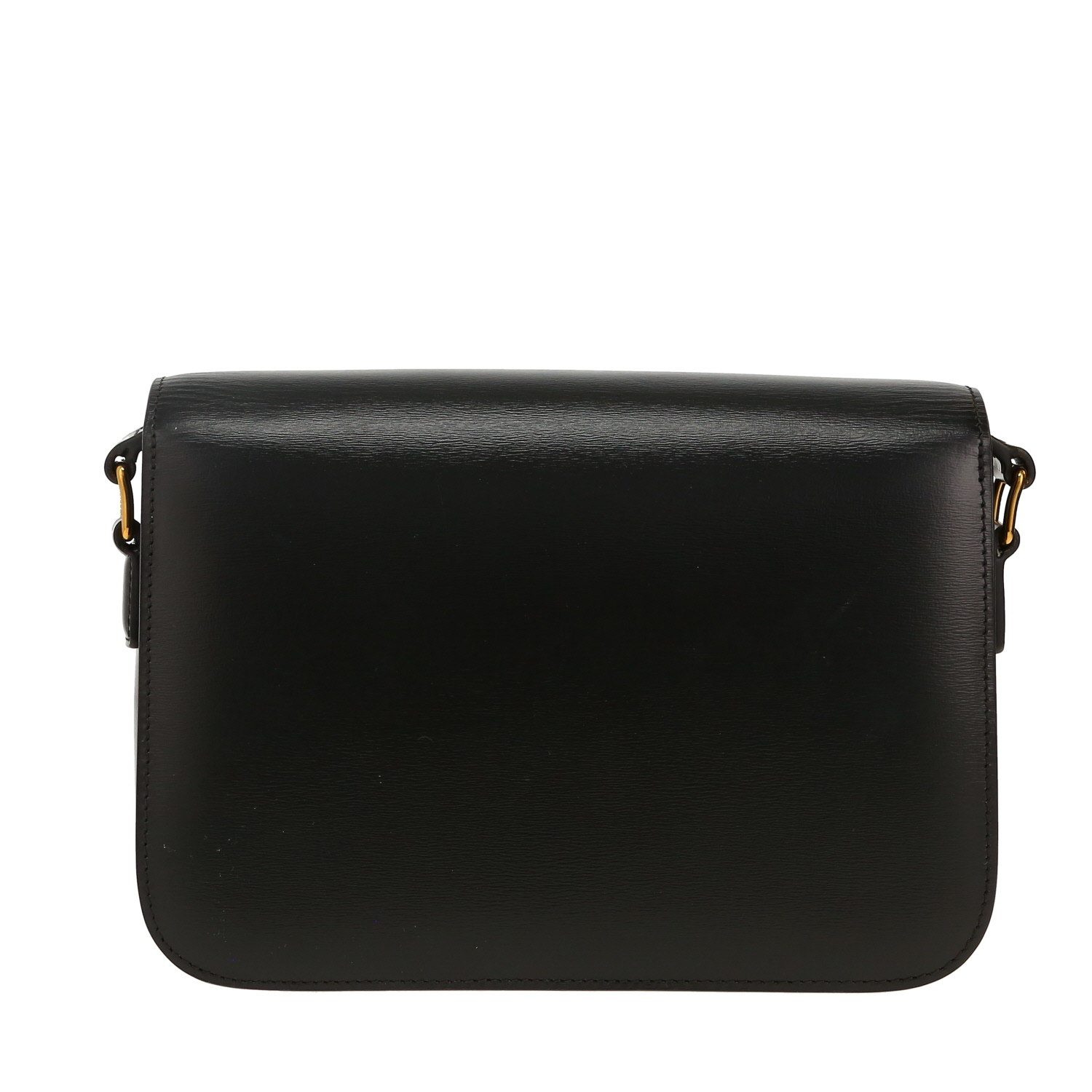 Sac bandoulière Celine  Triomphe en cuir noir - Detail D4