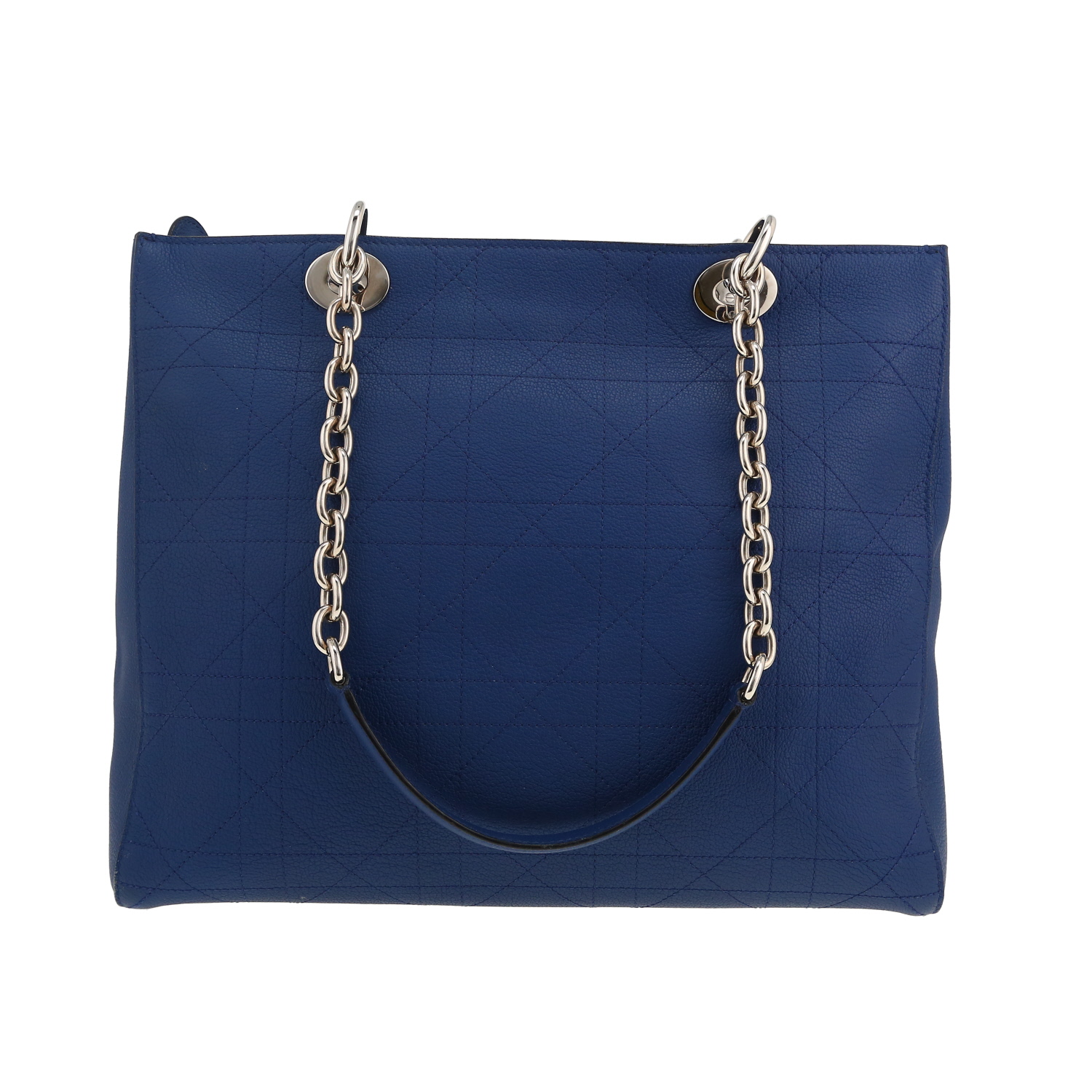 Sac cabas Dior  Dior Soft en cuir cannage bleu - Detail D4