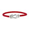 Bracciale Fred Force 10 modello grande in oro bianco e nylon - 00pp thumbnail