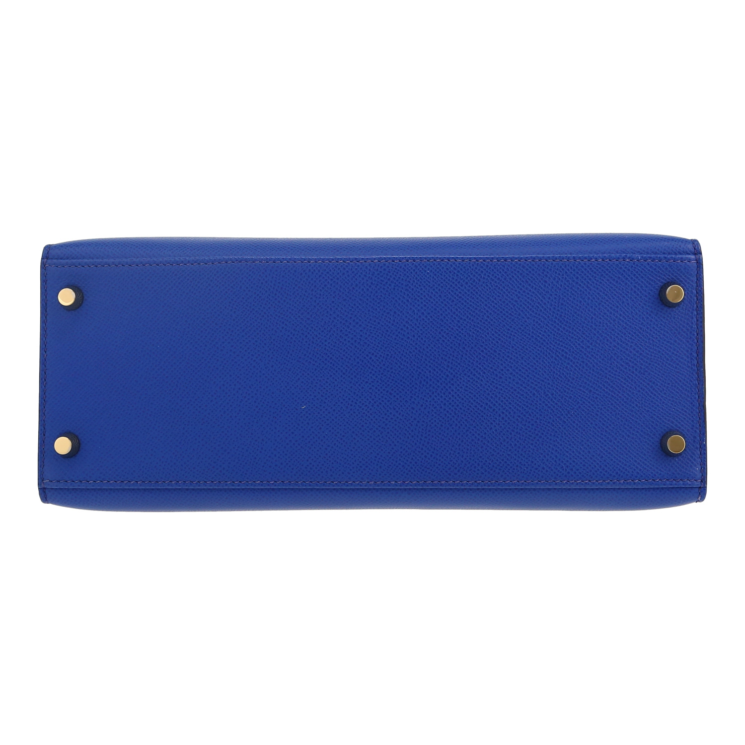 Bolso de mano Hermès  Kelly 28 cm en cuero epsom azul Zafiro - Detail D1