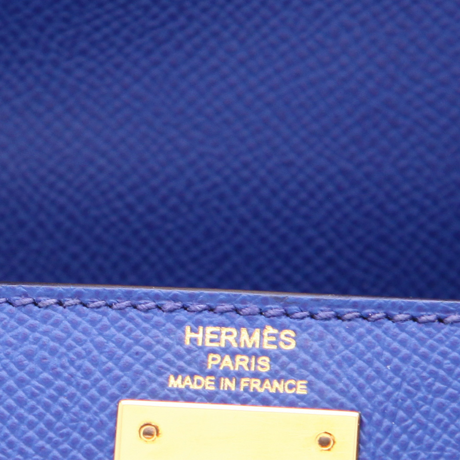 Hermès  Kelly 28 cm handbag  in Sapphire Blue epsom leather - Detail D2