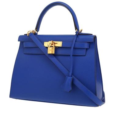 Bolso de mano Hermès  Kelly 28 cm en cuero epsom azul Zafiro
