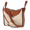 Bolso de mano Loewe  Hammock en lona Monogram beige y cuero marrón - 00pp thumbnail