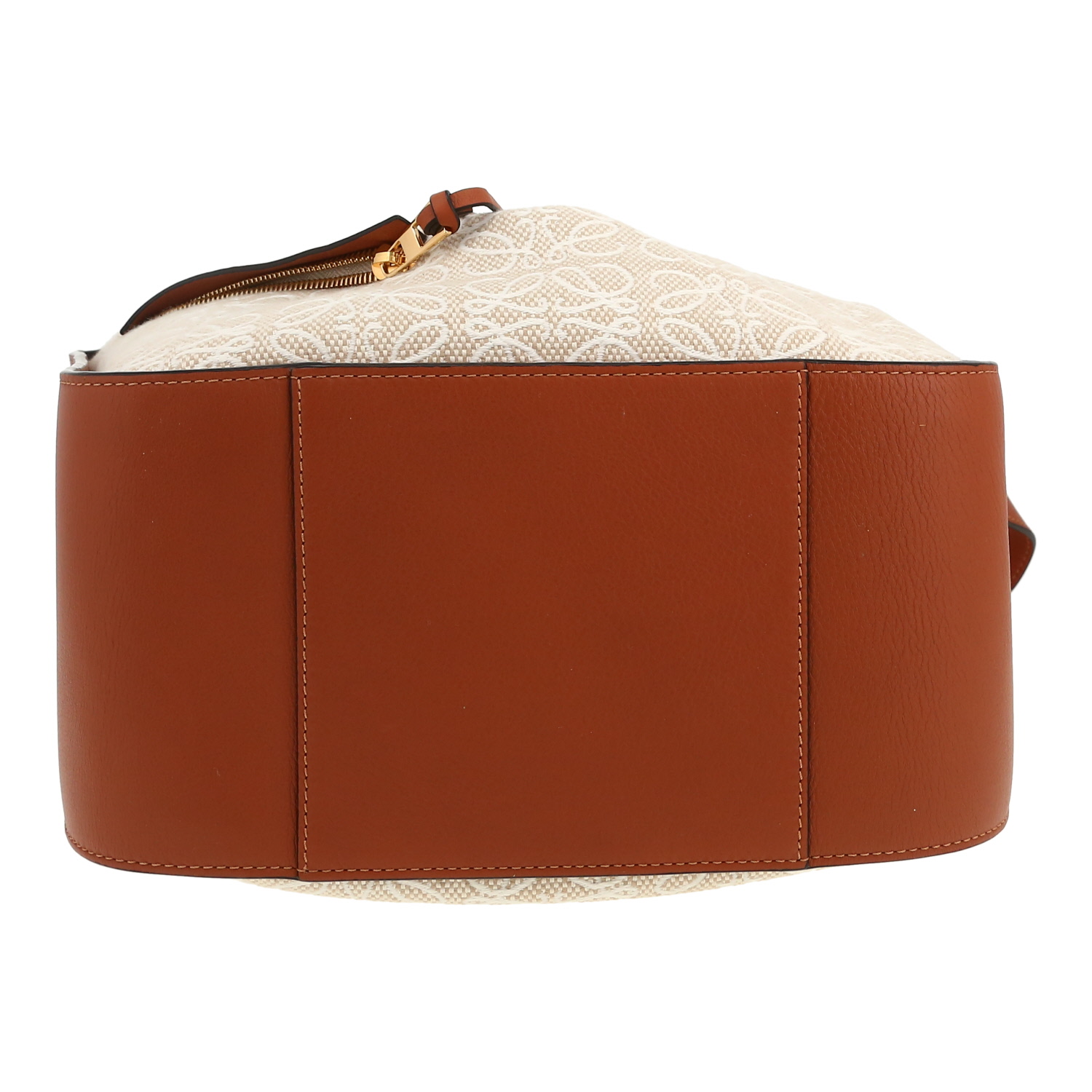 Loewe Hammock handbag in beige monogram canvas and brown leather - Detail D1