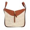 Bolso de mano Loewe  Hammock en lona Monogram beige y cuero marrón - Detail D4 thumbnail