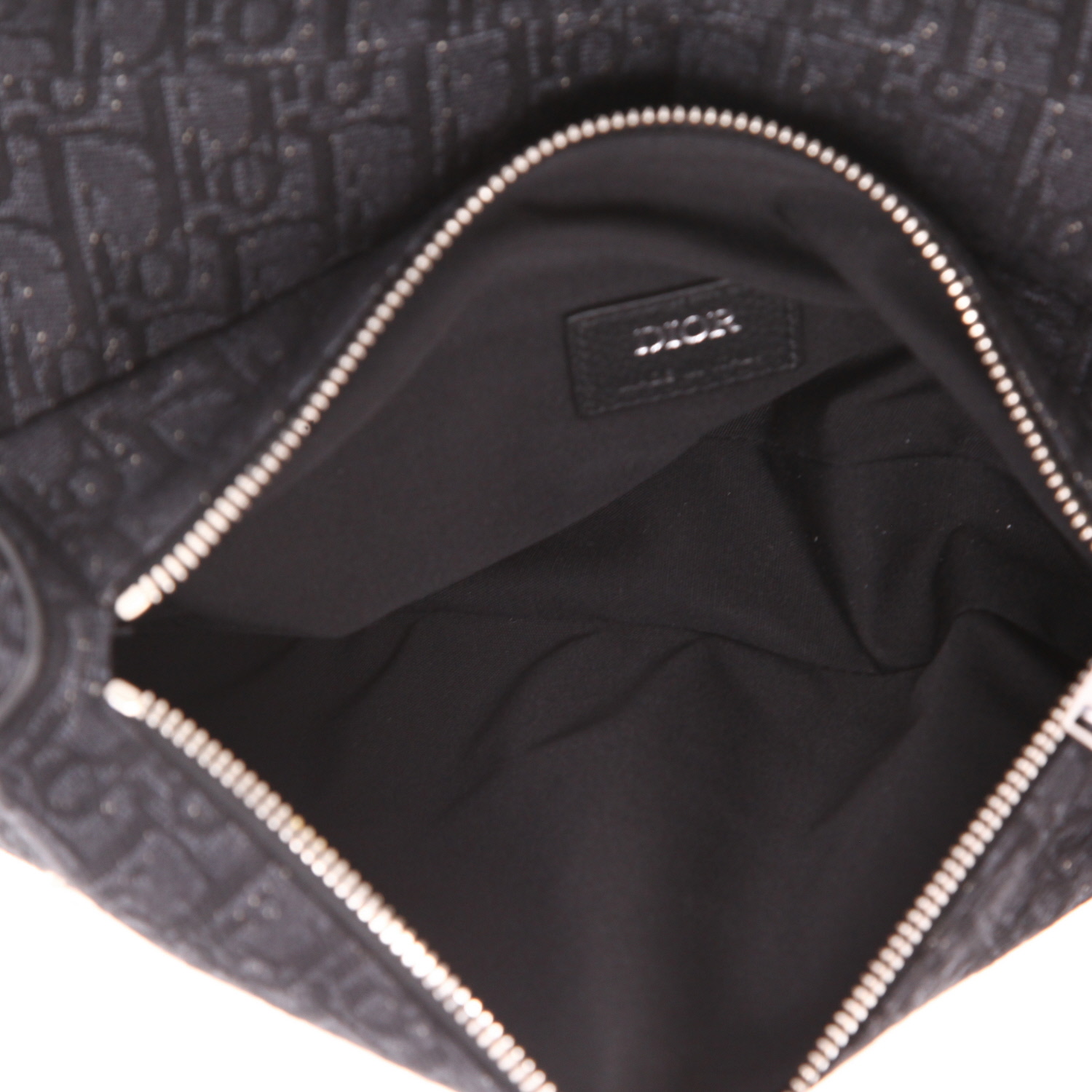 Sac bandoulière Dior  Saddle en toile siglée noire - Detail D3