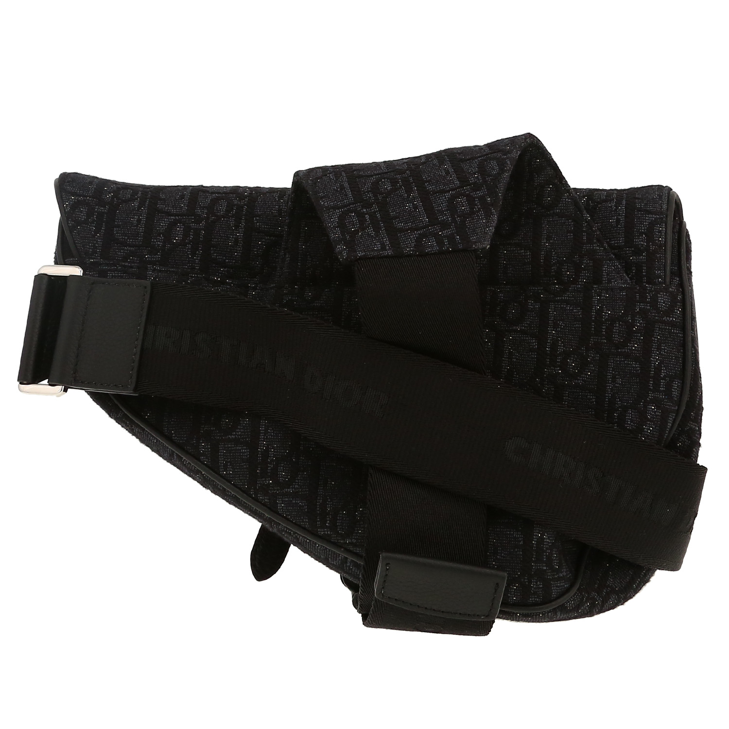 Dior  Saddle shoulder bag  in black logo canvas - Detail D4