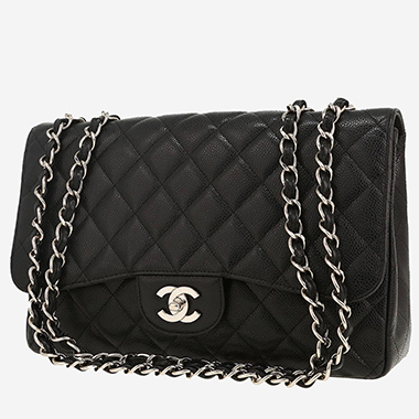 Sac bandoulière Chanel  Timeless Jumbo en cuir grainé matelassé noir