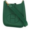 Bolso bandolera Hermès  Mini Evelyne en cuero taurillon clémence verde - 00pp thumbnail