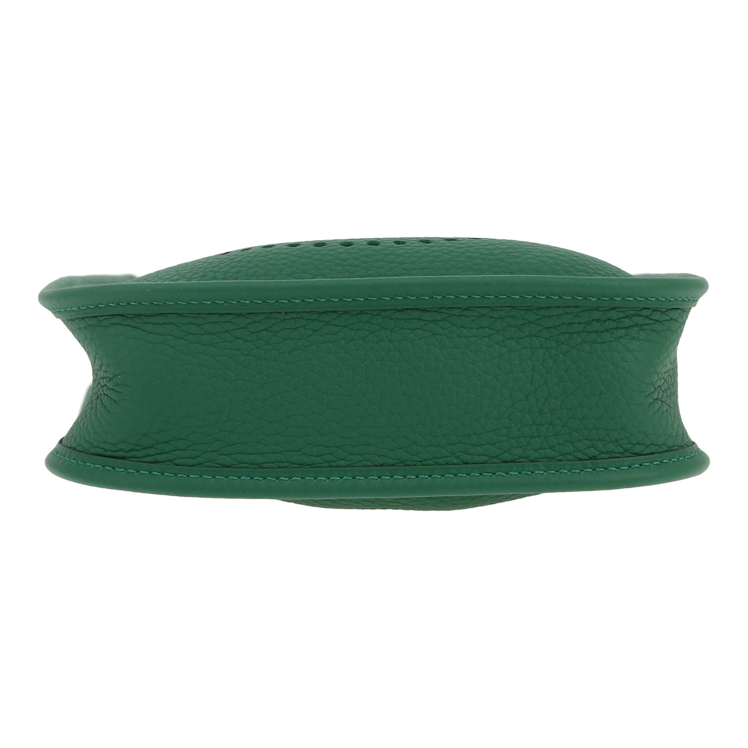 Bolso bandolera Hermès  Mini Evelyne en cuero taurillon clémence verde - Detail D1